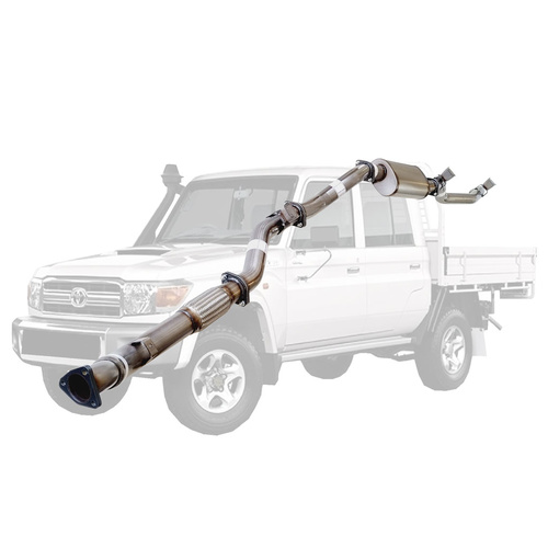 Performance Exhaust for Toyota Landcruiser 79 Series VDJ79R V8 2007 - 10/2016 D Cab Ute 3 Inch Turbo Back Exhaust