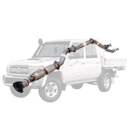 Performance Exhaust for Toyota Landcruiser 79 Series VDJ79R V8 2007 - 10/2016 D Cab Ute 3 Inch Turbo Back Exhaust