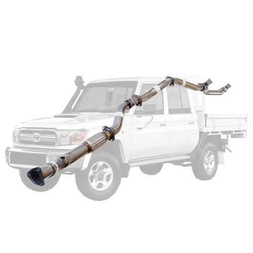 Performance Exhaust for Toyota Landcruiser 79 Series VDJ79R V8 2007 - 10/2016 D Cab Ute 3 Inch Turbo Back Exhaust