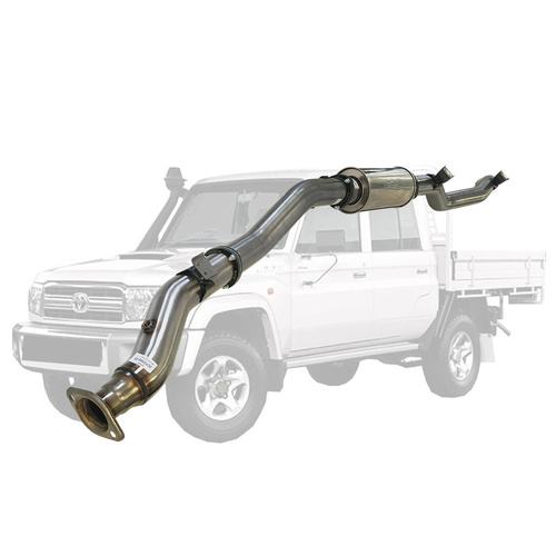 Performance Exhaust for Toyota Landcruiser 79 Series VDJ79 Single & Dual Cab Ute 4.5L V8 10/2016 ON 4" DPF Back Exhaust