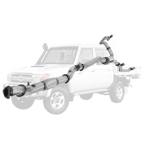 Performance Exhaust for Toyota Landcruiser 79 Series VDJ79 4.5L V8 4 Inch Single into Twin 3 Inch Turbo Back DPF Delete