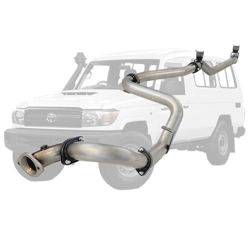 Performance Exhaust for Toyota Landcruiser 78 Series VDJ78 V8 Troop Carrier 10/2016 On 3 Inch DPF Back Exhaust