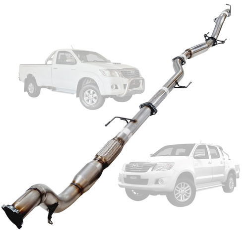 Performance Exhaust for TOYOTA HILUX KUN 3.0L16/26 3.0L 1KD-FTV D4D 2005 - 9/2015 3" TURBO BACK EXHAUST