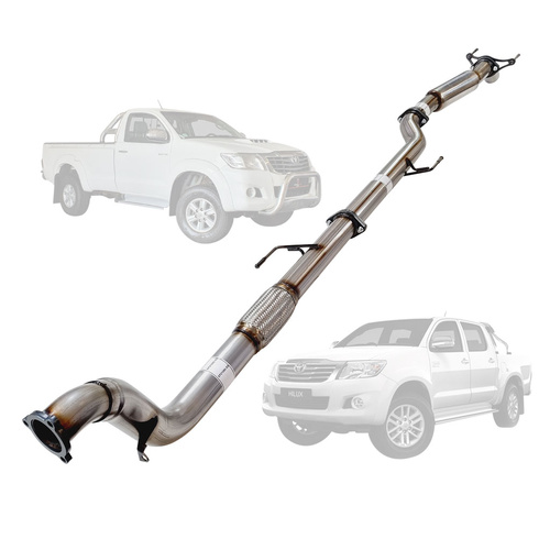 Performance Exhaust for TOYOTA HILUX KUN 3.0L16/26 3.0L 1KD-FTV D4D 2005 - 9/2015 3" TURBO BACK EXHAUST