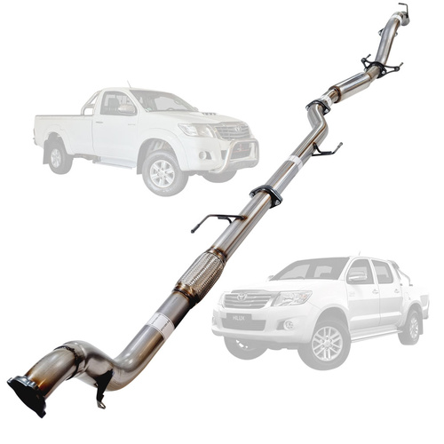 Performance Exhaust for TOYOTA HILUX KUN 3.0L16/26 3.0L 1KD-FTV D4D 2005 - 9/2015 3" TURBO BACK EXHAUST