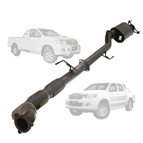 Performance Exhaust for TOYOTA HILUX KUN 3.0L16/26 3.0L 1KD-FTV D4D 2005 - 9/2015 3" TURBO BACK EXHAUST