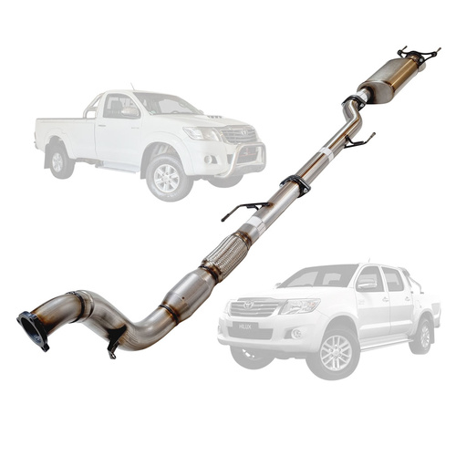 Performance Exhaust for TOYOTA HILUX KUN 3.0L16/26 3.0L 1KD-FTV D4D 2005 - 9/2015 3" TURBO BACK EXHAUST