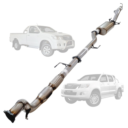 Performance Exhaust for TOYOTA HILUX KUN 3.0L16/26 3.0L 1KD-FTV D4D 2005 - 9/2015 3" TURBO BACK EXHAUST