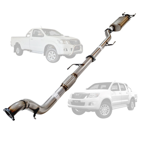 Performance Exhaust for TOYOTA HILUX KUN 3.0L16/26 3.0L 1KD-FTV D4D 2005 - 9/2015 3" TURBO BACK EXHAUST