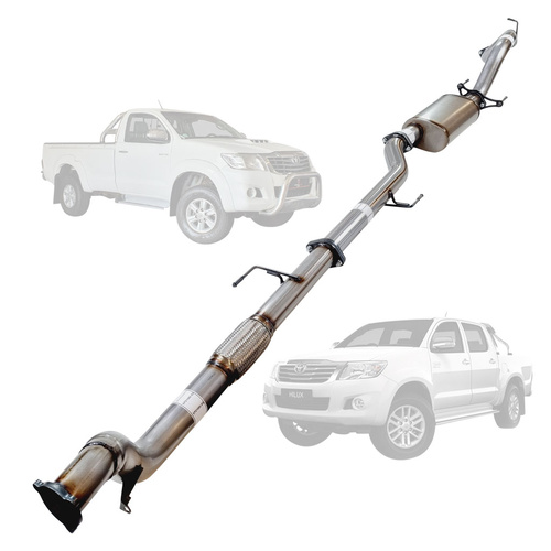 Performance Exhaust for TOYOTA HILUX KUN 3.0L16/26 3.0L 1KD-FTV D4D 2005 - 9/2015 3" TURBO BACK EXHAUST