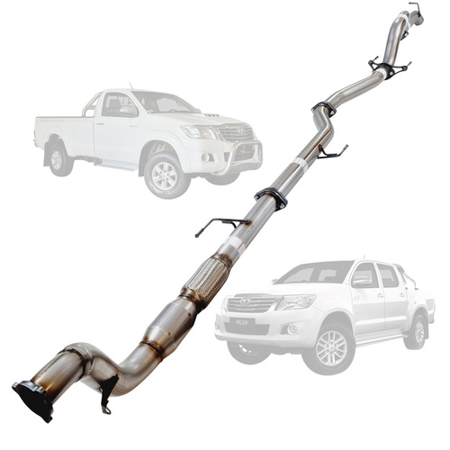 Performance Exhaust for TOYOTA HILUX KUN 3.0L16/26 3.0L 1KD-FTV D4D 2005 - 9/2015 3" TURBO BACK EXHAUST