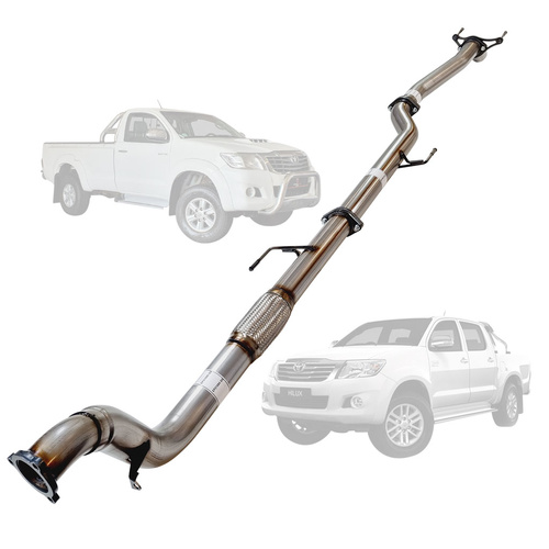 Performance Exhaust for TOYOTA HILUX KUN 3.0L16/26 3.0L 1KD-FTV D4D 2005 - 9/2015 3" TURBO BACK EXHAUST