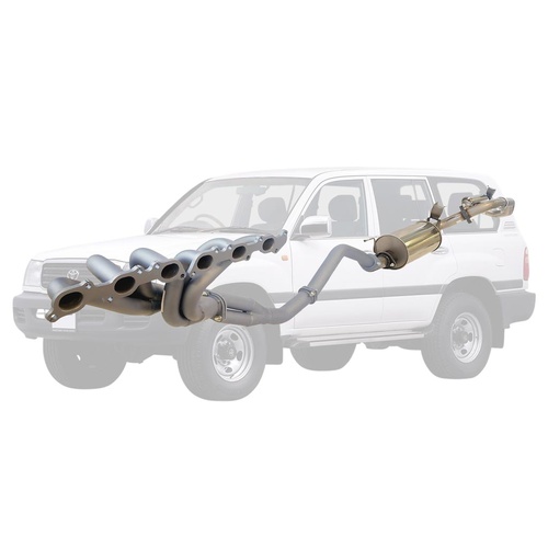 Performance Exhaust for TOYOTA LANDCRUISER 105 SERIES HZJ105 4.2L 98 - 06 HEADERS & 2 1/2" EXHAUST STAINLESS KIT