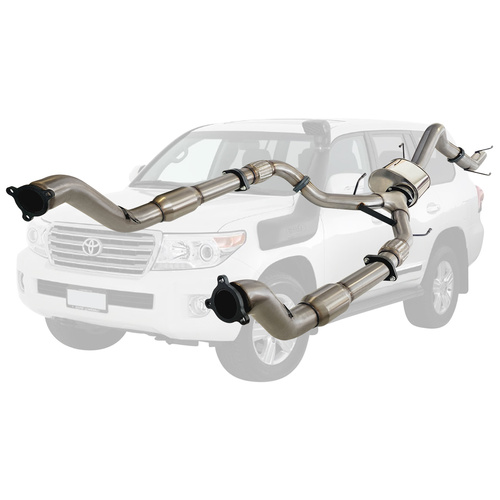 Performance Exhaust for Toyota Landcruiser 200 Series V8 Wagon Twin 3 Inch Into 4 Inch Turbo Back Exhaust