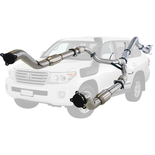 Performance Exhaust for Toyota Landcruiser 200 Series V8 Wagon Twin 3 Inch Into 4 Inch Turbo Back Exhaust