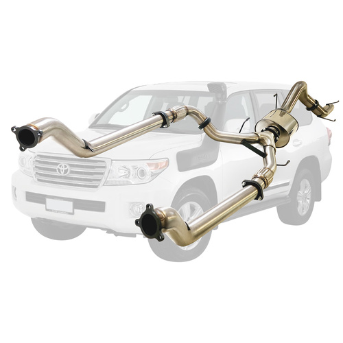 Performance Exhaust for Toyota Landcruiser 200 Series V8 Wagon Twin 3 Inch Into 4 Inch Turbo Back Exhaust
