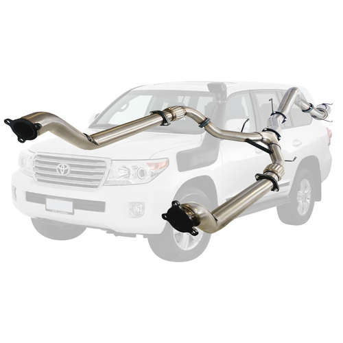 Performance Exhaust for Toyota Landcruiser 200 Series V8 Wagon Twin 3 Inch Into 4 Inch Turbo Back Exhaust