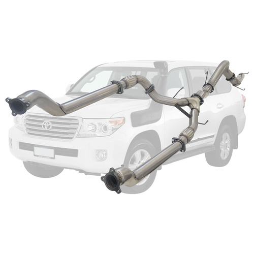 Performance Exhaust for Toyota Landcruiser 200 Series V8 Wagon Twin 3 Inch Into 4 Inch Turbo Back Exhaust