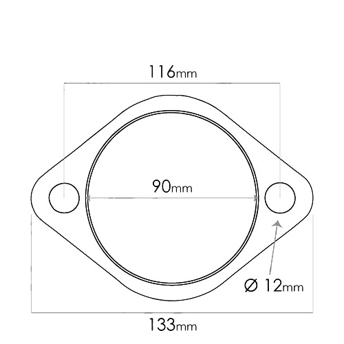 2 BOLT 3 1/2" (90mm) GASKET