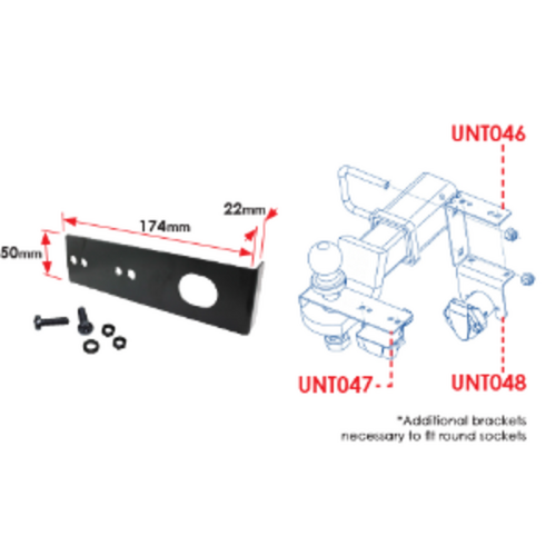 Ball mount bracket, 174 x 50 x 22mm