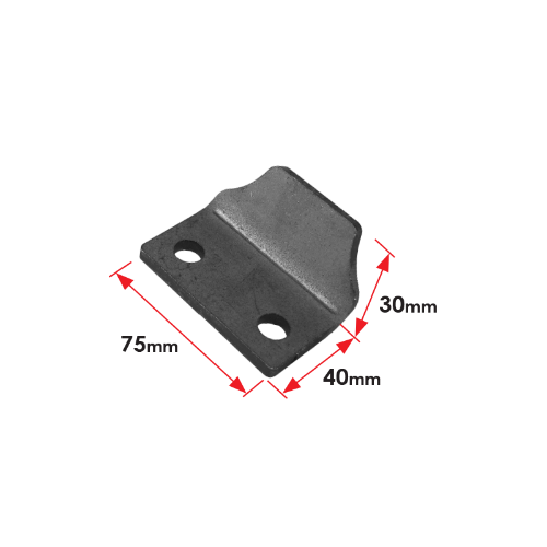 Chain block - Angled, 2 holes, 75 x 40 x 30mm