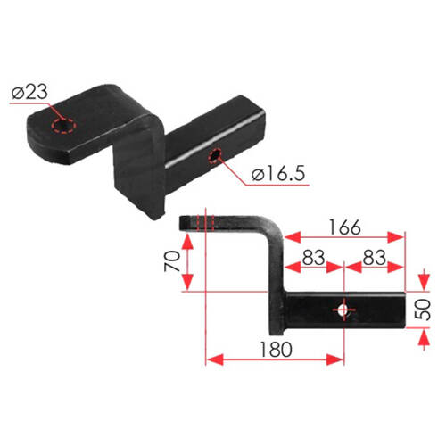 Class 4 heavy duty, 2-1/4" drop/rise, 166mm long box