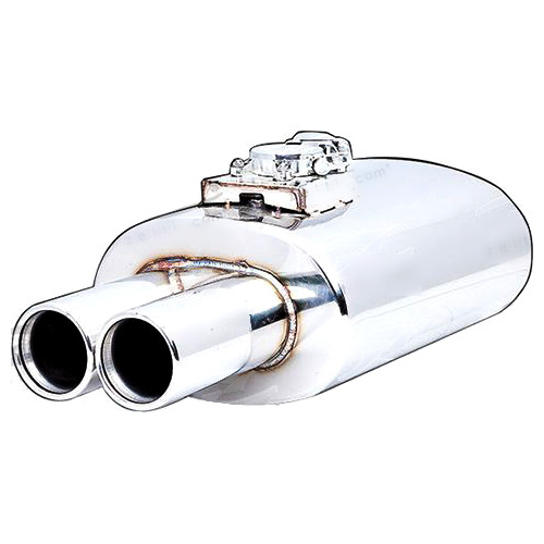 Dual / Double Walled Straight Cut Tips / Flanged - 10"x6" Oval, In 3", Inlet L 3", Body L 15", Tip Out 3", Tip L 7"