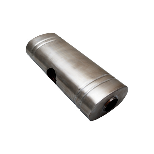 304SS OVAL MUFFLER 8"X 5"X 24"EAST WEST CENTRE 3" CENTRE INLET DUAL 2.5" OUTLET