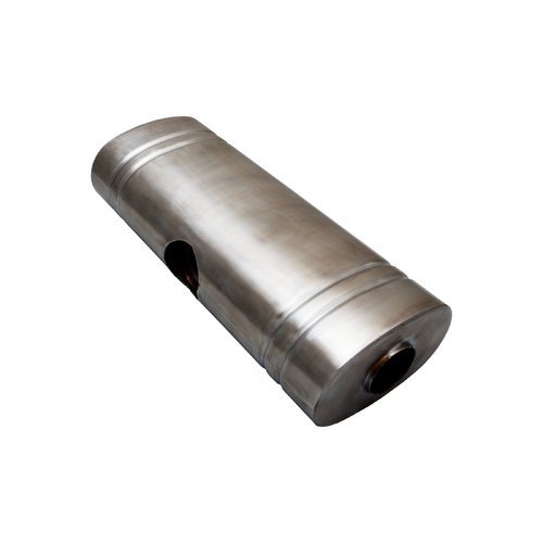 409SS OVAL MUFFLER 8"X 5"X 20" EAST WEST 2.25" CENTRE INLET DUAL 2" OUTLET