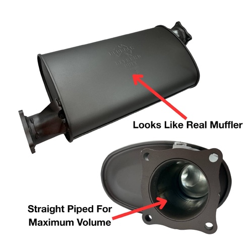 Redback Extreme Duty Straight Piped Muffler (Offset/Offset, 5” Round)